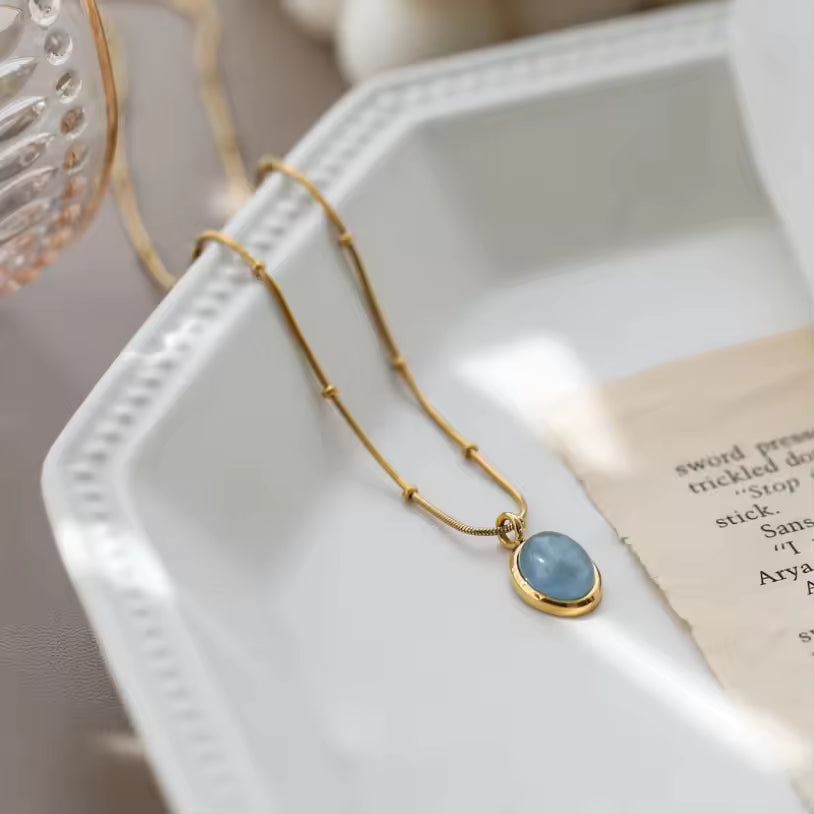 Korean Style Sapphire Pendant Women's Necklace