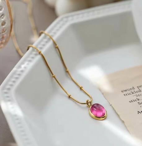 Korean Style Sapphire Pendant Women's Necklace